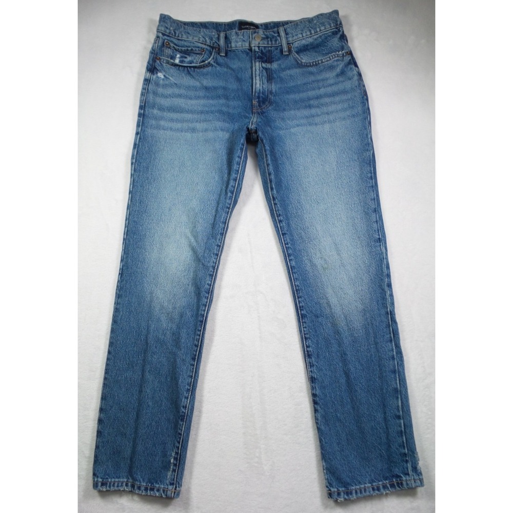 Lucky Brand Jeans Mens Size 34 x 32 Blue Denim 233 Straight Leg Mid Rise